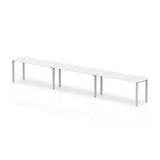 Dynamic Evolve Plus Single Row (Dynamic Evolve Plus 1600mm Single Row 3 Person Desk White Top Silver Frame BE406 DD)