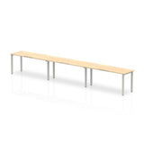 Dynamic Evolve Plus Single Row (Dynamic Evolve Plus 1400mm Single Row 3 Person Desk Maple Top Silver Frame BE414 DD)