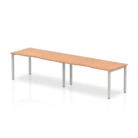 Dynamic Evolve Plus Single Row (Dynamic Evolve Plus 1600mm Single Row 2 Person Desk Oak Top Silver Frame BE370 DD)