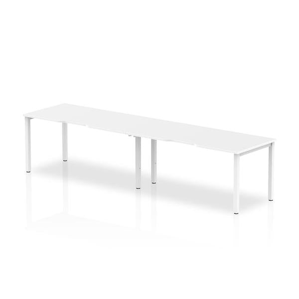 Dynamic Evolve Plus Single Row (Dynamic Evolve Plus 1600mm Single Row 2 Person Desk White Top Silver Frame BE366 DD)