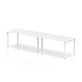 Dynamic Evolve Plus Single Row (Dynamic Evolve Plus 1600mm Single Row 2 Person Desk White Top Silver Frame BE366 DD)