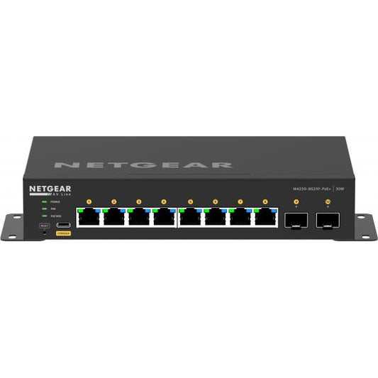 NETGEAR GSM4210PX-100EUS switch di rete Gestito L2/L3 Gigabit Ethernet [10/100/1000] Supporto Power over Ethernet [PoE] Nero (NETGEAR AV GSM4210PX-100EUS M4250-8G2XF-PoE+ Managed Switch 240W Budget 2