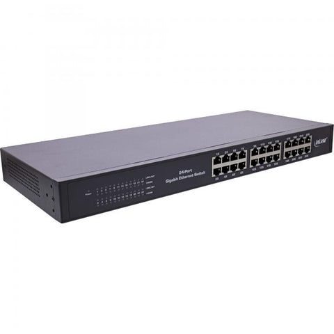 InLine Switch Lan Gigabit Switch 24-Port, 1GBit/s, (19"), Metallo, ventole