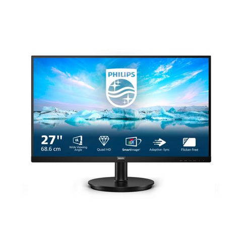 Monitor Philips V Line 275V8LA/00 para PC, 68,6 cm [27], 2560 x 1440 píxeles, Quad HD, LED, negro (Philips V-line 275V8LA - Monitor LED - 27" - 2560 x 1440 QHD - VA - 250 cd/m² - 4000:1 - 4 ms - HDMI, DisplayPort)