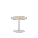 Dynamic Italia Round Poseur Table (Dynamic Italia 800mm Poseur Round Table Grey Oak Top 725mm High Leg ITL0129 DD)