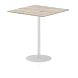 Dynamic Italia Square Poseur Table (Dynamic Italia 1000mm Poseur Square Table Grey Oak Top 1145mm High Leg ITL0363 DD)