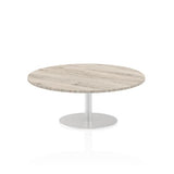Dynamic Italia Round Poseur Table (Dynamic Italia 1200mm Poseur Round Table Grey Oak Top 475mm High Leg ITL0159 DD)