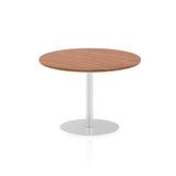 Dynamic Italia Round Poseur Table (Dynamic Italia 1000mm Poseur Round Table Walnut Top 725mm High Leg ITL0143 DD)