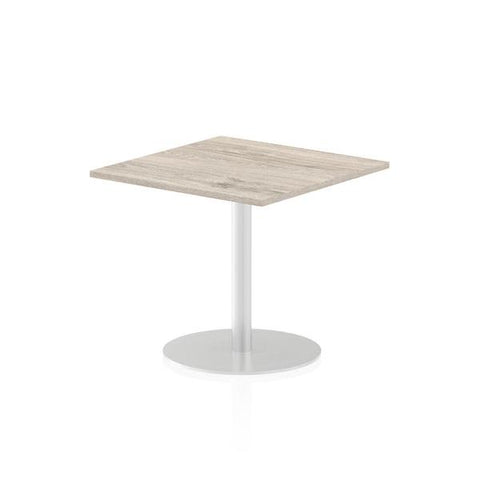 Dynamic Italia Square Poseur Table (Dynamic Italia 800mm Poseur Square Table Grey Oak Top 725mm High Leg ITL0339 DD)