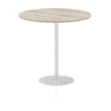 Dynamic Italia Round Poseur Table (Dynamic Italia 1200mm Poseur Round Table Grey Oak Top 1145mm High Leg ITL0171 DD)