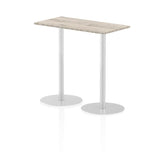 Dynamic Italia Slimline Rectangular Poseur Table (Dynamic Italia 1200 x 600mm Poseur Rectangular Table Grey Oak Top 1145mm High Leg ITL0243 DD)