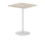 Dynamic Italia Square Poseur Table (Dynamic Italia 800mm Poseur Square Table Grey Oak Top 1145mm High Leg ITL0345 DD)