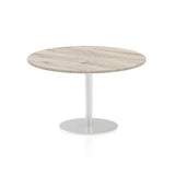 Dynamic Italia Round Poseur Table (Dynamic Italia 1200mm Poseur Round Table Grey Oak Top 725mm High Leg ITL0165 DD)