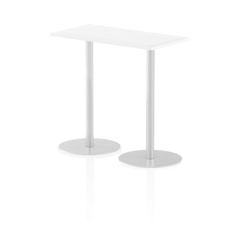Dynamic Italia Slimline Rectangular Poseur Table (Dynamic Italia 1200 x 600mm Poseur Rectangular Table White Top 1145mm High Leg ITL0240 DD)