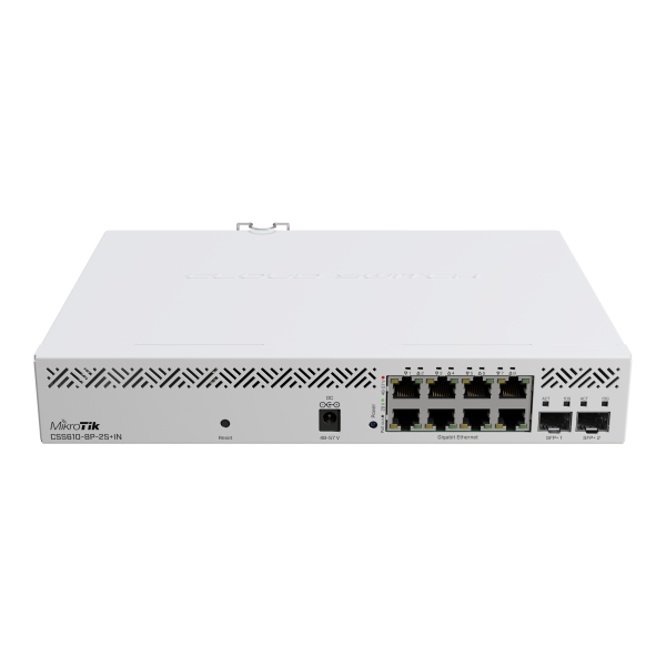 Mikrotik CSS610-8P-2S+IN switch di rete Gestito Gigabit Ethernet [10/100/1000] Supporto Power over Ethernet [PoE] Bianco (MikroTik CSS610 Gigabit PoE SFP+ Network Switch - CSS610-8P-2S+IN)