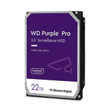Western Digital Purple Pro disco rigido interno 22 TB 7200 Giri/min 512 MB 3.5 Serial ATA III (WD HD3.5 SATA3 22TB WD221PURP / Surveillance [Di])