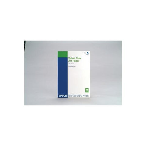 EPSON VELVET FINE ART PAPER CARTA FOTOGRAFICA FORMATO A3+ 43 x 48,3 cm COLORE BIANCO 20 FOGLI