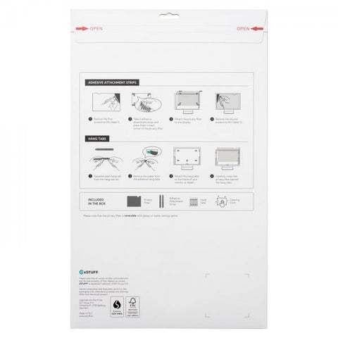 eSTUFF GLBB31698393 schermo anti-riflesso 80 cm [31.5] Monitor Filtro per la privacy senza bordi per display (Privacy Filter 31.50 698 mm - x 393 mm 16:9 Supports Touch - Screens - Warranty: 24M)