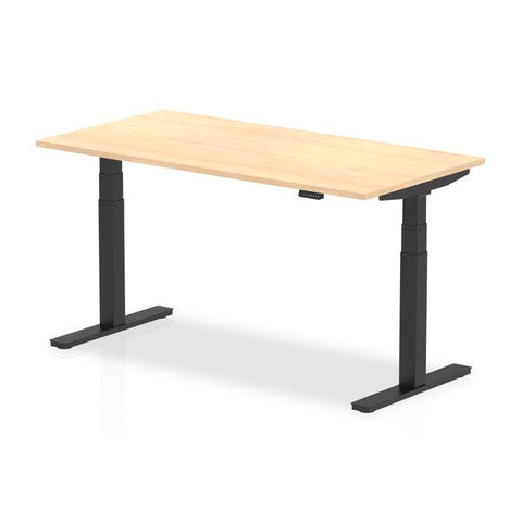 Dynamic Air Nero, Colore acero (Dynamic Air 1600 x 800mm Height Adjustable Desk Maple Top Black Leg HA01199 DD)