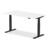 Dynamic Air Nero, Bianco (Dynamic Air 1600 x 800mm Height Adjustable Desk White Top Black Leg HA01195 DD)
