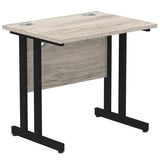 Dynamic MI003371 scrivania (Impulse 800 x 600mm Straight Desk Grey Oak Top Black Cantilever Leg MI003371 DD)