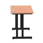 Dynamic I004299 scrivania (Impulse 1000 x 600mm Straight Desk Beech Top Black Cantilever Leg I004299 DD)