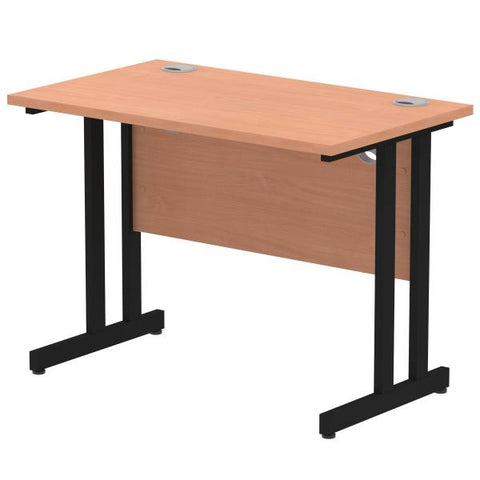 Dynamic I004299 scrivania (Impulse 1000 x 600mm Straight Desk Beech Top Black Cantilever Leg I004299 DD)
