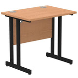 Dynamic MI003311 scrivania (Impulse 800 x 600mm Straight Desk Oak Top Black Cantilever Leg MI003311 DD)