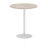 Dynamic Italia Round Poseur Table (Dynamic Italia 1000mm Poseur Round Table Grey Oak Top 1145mm High Leg ITL0153 DD)
