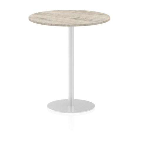 Dynamic Italia Round Poseur Table (Dynamic Italia 1000mm Poseur Round Table Grey Oak Top 1145mm High Leg ITL0153 DD)