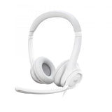 LOGITECH H390 CUFFIA CON CAVO E MICROFONO PER PC/PORTATILE AURICOLARI STEREO MICROFONO CON CANCELLAZIONE DEL RUMORE USB-A BIANCO