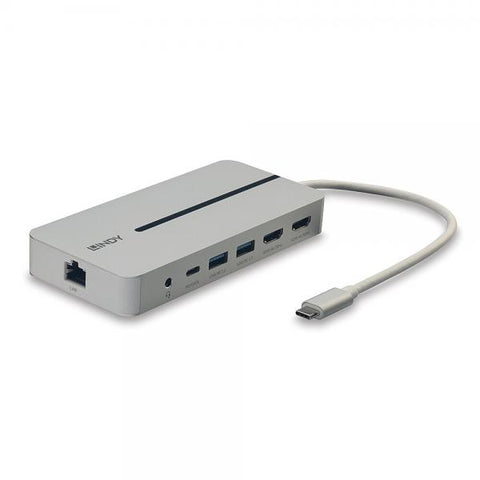 LINDY MINI DOCKING STATION USB-C PER LAPTOP/MACBOOK - 2 X HDMI 4K, PD 3.0 100W, USB 3.2 GEN 1, GIGABIT ETHERNET, AUDIO
