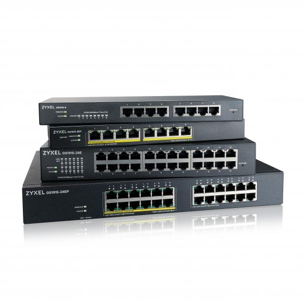 Zyxel GS1915-24EP Gestito L2 Gigabit Ethernet [10/100/1000] Supporto Power over Ethernet [PoE] 1U Nero (GS1915-24EP 24-PORT GBE 12 PORT - POE 130 WATT 802.3AT RACKMOUNT F)