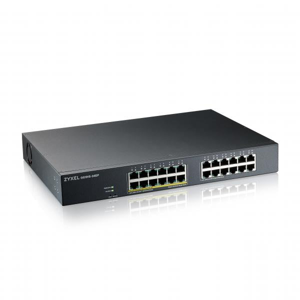 Zyxel GS1915-24EP Gestito L2 Gigabit Ethernet [10/100/1000] Supporto Power over Ethernet [PoE] 1U Nero (GS1915-24EP 24-PORT GBE 12 PORT - POE 130 WATT 802.3AT RACKMOUNT F)