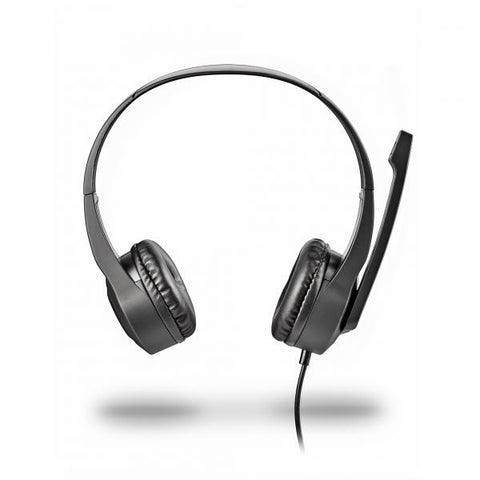 NGS MSX10 PRO CUFFIE ON-EAR CON MICROFONO FLESSIBILE CONESSIONE JACK DA 3.5MM E DOPPIO ADATTATORE JACK PER PC 20 HZ LARGE NERO