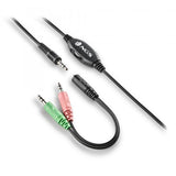 NGS MSX10 PRO CUFFIE ON-EAR CON MICROFONO FLESSIBILE CONESSIONE JACK DA 3.5MM E DOPPIO ADATTATORE JACK PER PC 20 HZ LARGE NERO