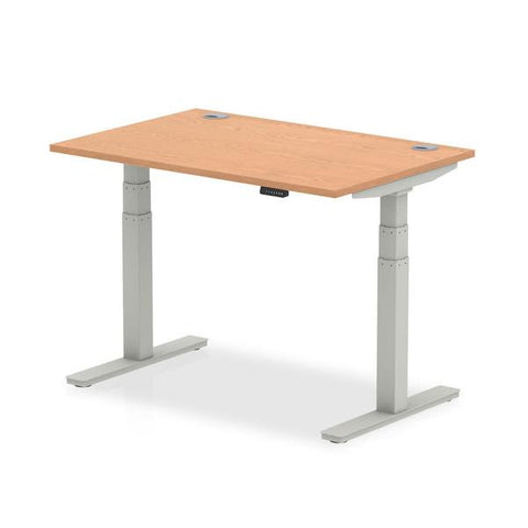 Dynamic Air Colore quercia, Argento (Dynamic Air 1200 x 800mm Height Adjustable Desk Oak Top Cable Ports Silver Leg HA01097 DD)