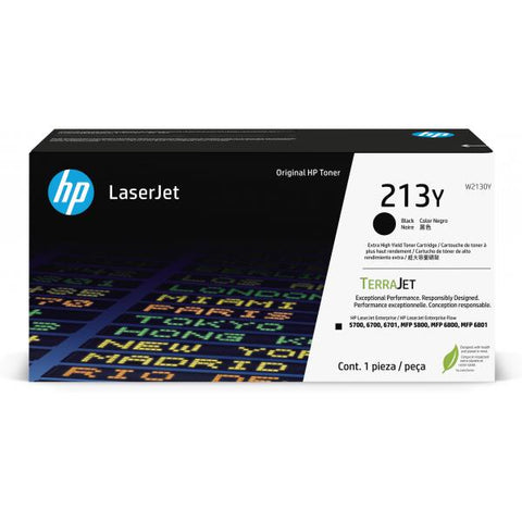 Cartucho de tóner original HP negro de altísima capacidad LaserJet 213Y (HP 213Y Black Extra High Toner Cartridge 18K Pages - W2130Y)