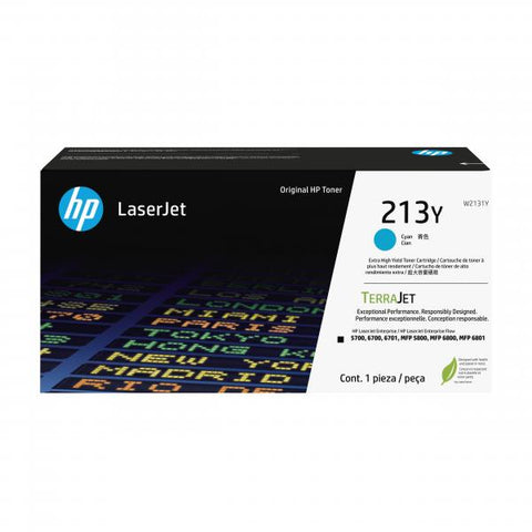 HP Cartuccia toner originale ciano ad altissima capacit LaserJet 213Y (HP 213Y Cyan Extra High Toner Cartridge 12K Pages - W2131Y)