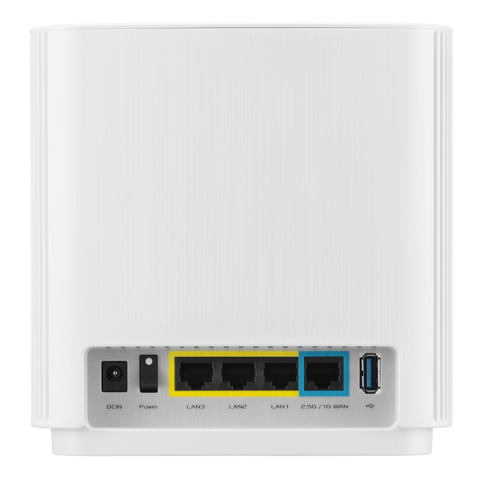 ASUS ZenWiFi AX [XT9] AX7800 2er Set Wei Banda tripla [2.4 GHz/5 GHz/5 GHz] Wi-Fi 6 [802.11ax] Bianco 4 Interno (ZENWIFI XT9 2PK WHITE)