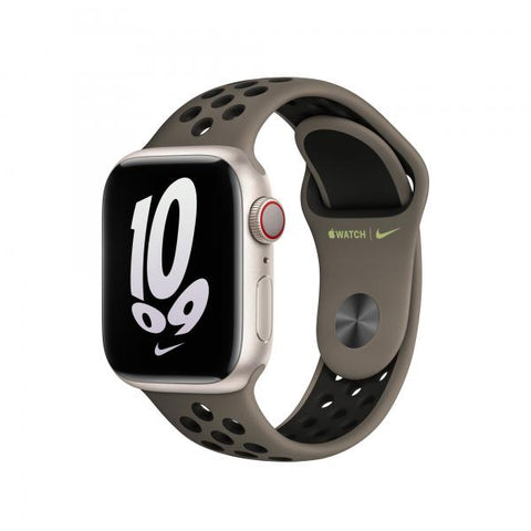 Apple Cinturino Nike Sport Olive Grey/Black [41 mm] (*^APPLE WATCH 41 O GREY/BK NS-)