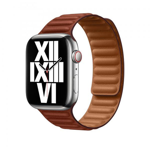 Apple Cinturino a maglie in pelle terra dombra [45 mm] - S/M (^APPLE WATCH 45 UMBER LL S/M)
