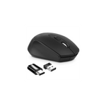 MOUSE ATLANTIS P009-M7030-G WIRELESS USB-C Ottico 4 tasti 800/1200/1600 dpi 2x mini ricevitore nano size USB+USB-C nero