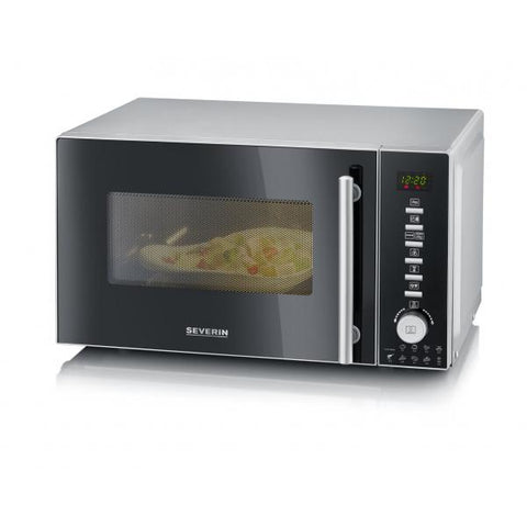 Severin MW 7773 forno a microonde Superficie piana Microonde con grill 20 L 800 W Argento, Acciaio inossidabile