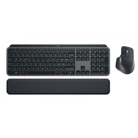 LOGITECH MX KEYS COMBO FOR BUSINESS GEN 2T KIT TASTIERA E MOUSE RF BLUETOOTH MANO DESTRA LASER 8.000 DPI RICEVITORE NANO CON POGGIAPOLSI CLICK SILENZIOSI GRAFITE