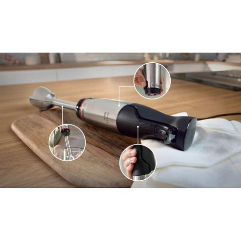 Bosch Serie 6 MSM6M622 frullatore 0,6 L Frullatore per cottura 1000 W Nero, Stainless steel