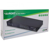 InLine Switch di rete Gigabit a 16 porte, 1GBit/s, 19" 1U, senza ventola