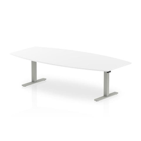 Dynamic I003554 scrivania (Dynamic High Gloss 2400mm Writable Boardroom Table White Top Silver Height Adjustable Leg I003554 DD)