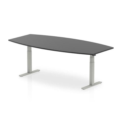 Dynamic I003552 scrivania (Dynamic High Gloss 2400mm Writable Boardroom Table Black Top Silver Height Adjustable Leg I003552 DD)