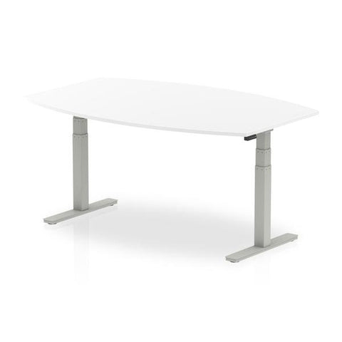 Dynamic I003553 scrivania (Dynamic High Gloss 1800mm Writable Boardroom Table White Top Silver Height Adjustable Leg I003553 DD)